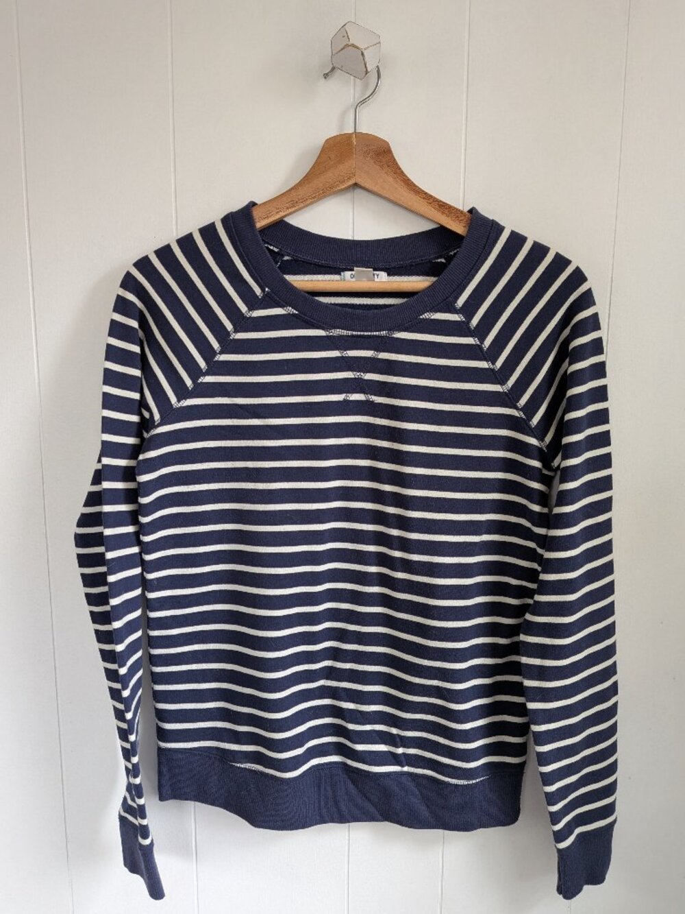 Old Navy Navy and White Striped Long Sleeve Tee